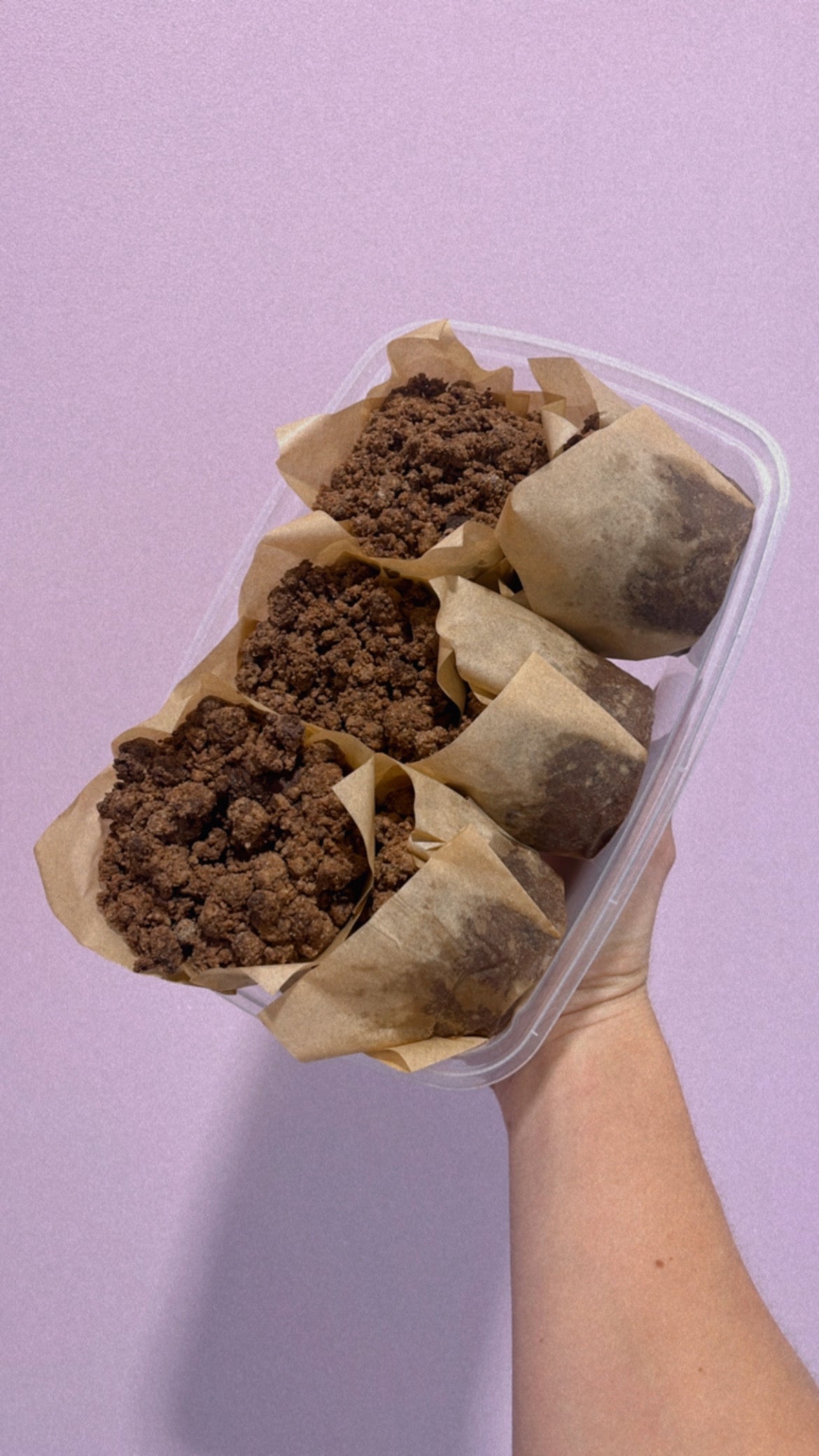 Muffins double chocolat, crumble croquant - Boîte de 6