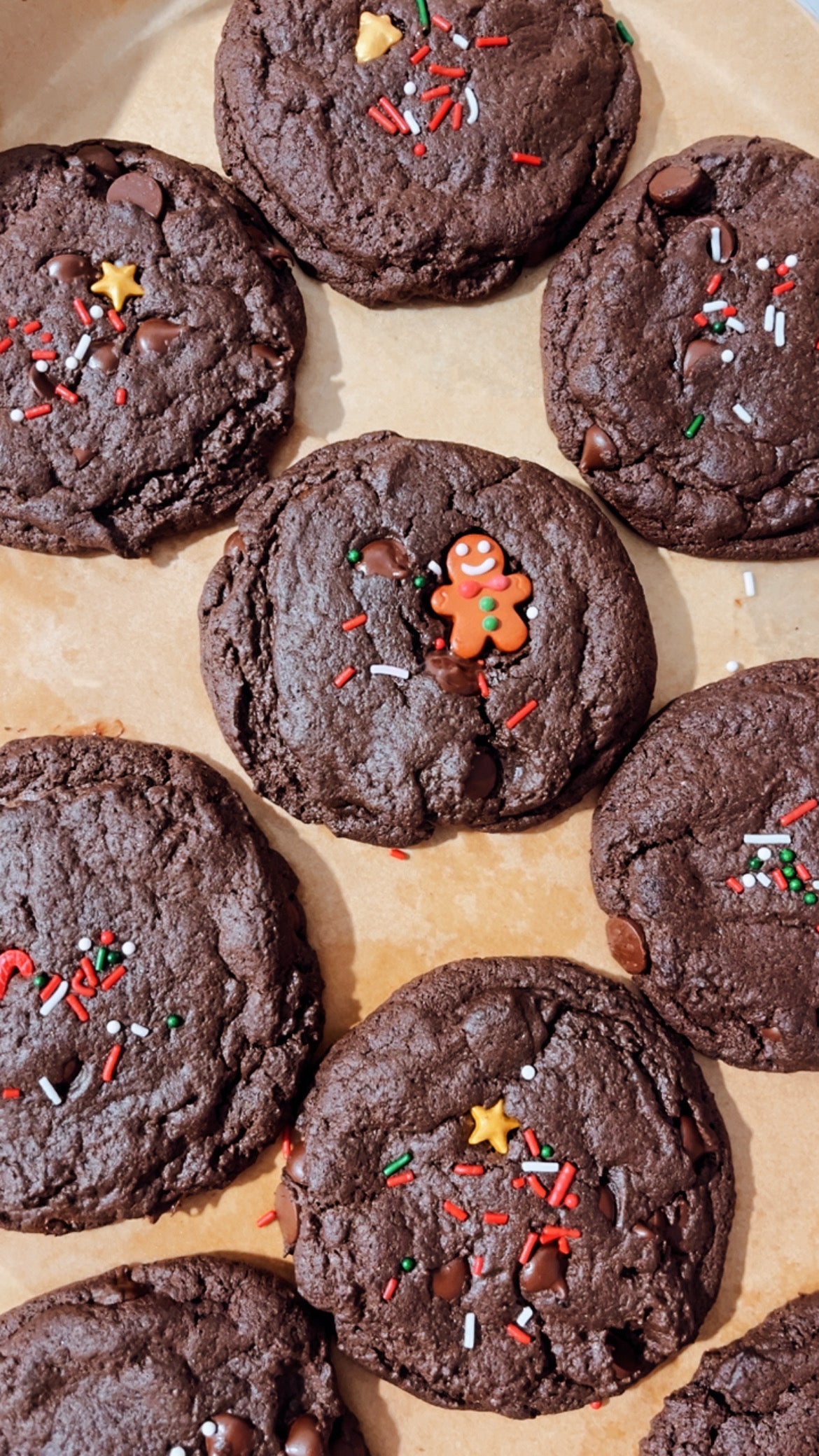 Biscuits double chocolat de Noël - Boîte de 6
