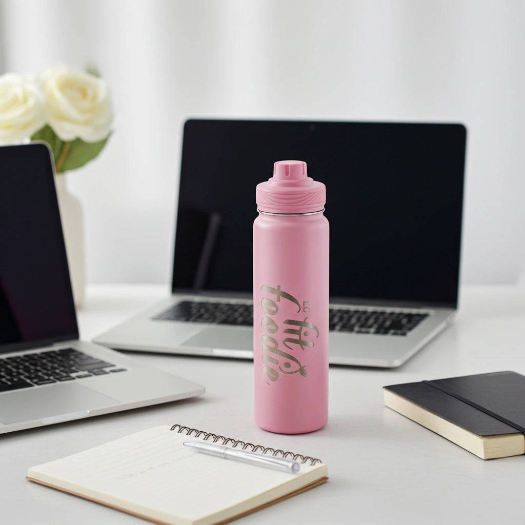 Bouteille La Fit Foodie x Lululemon en acier inoxydable