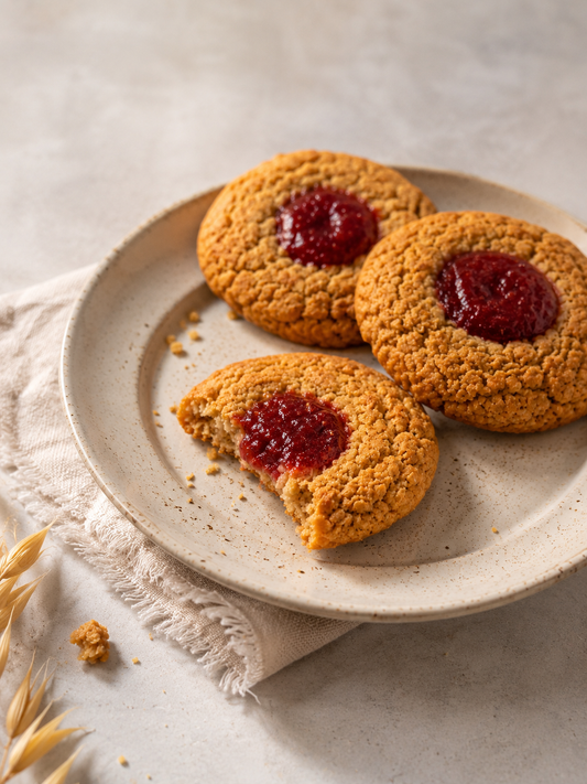 Galettes à l'avoine, confiture de fraises maison - Boîte de 6