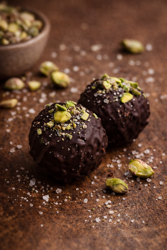 Boules aux pistaches & chocolat noir  - Boîte de 10