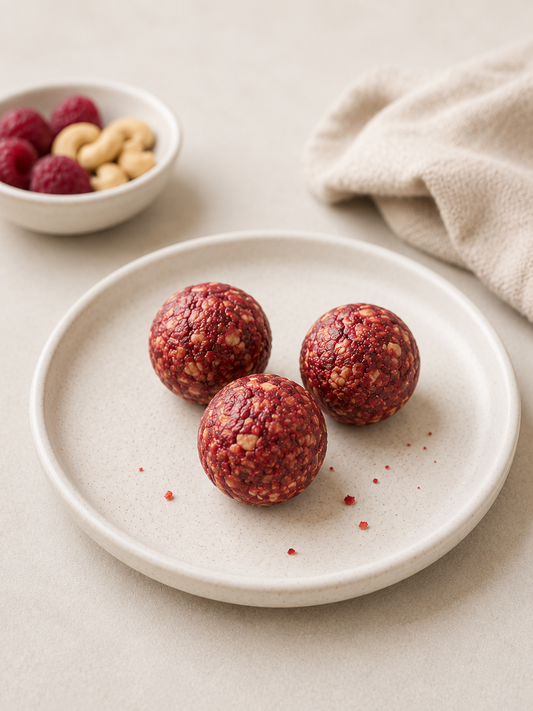 Échantillon - Mini boule aux framboises & cajous (1)