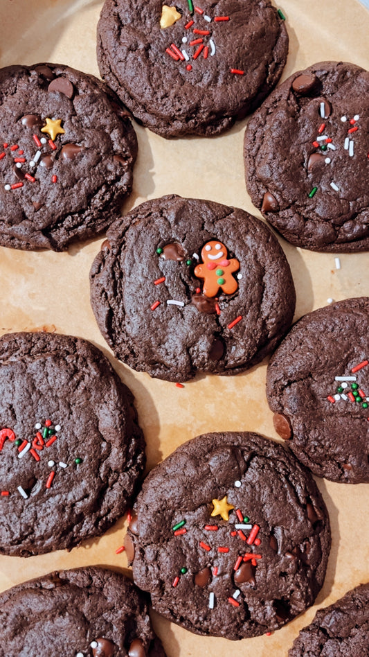 Biscuits double chocolat de Noël - Boîte de 6