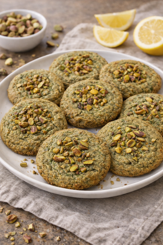 Galettes à la pistaches, citron & épinards - Boîte de 6