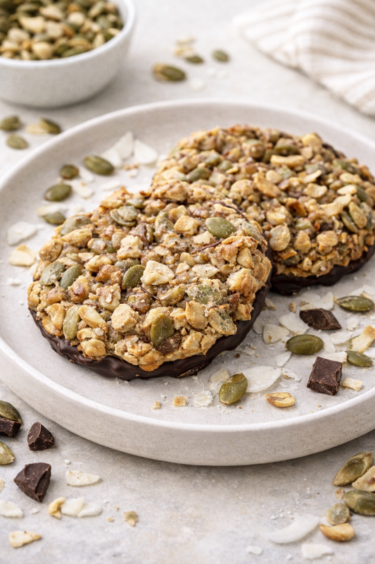 Biscuits « Clusters » aux noix, graines & chocolat noir - Boîte de 6