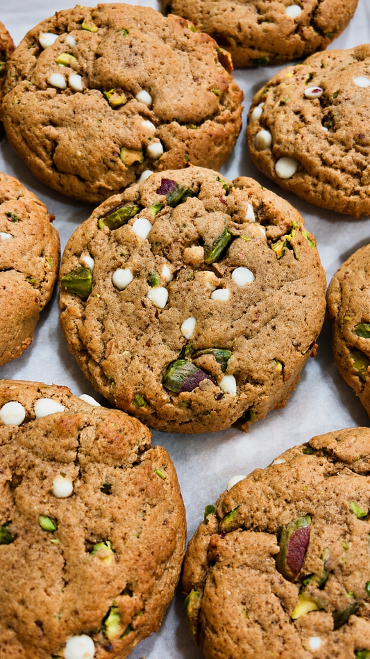 Biscuits aux pistaches & chocolat blanc - Boîte de 6