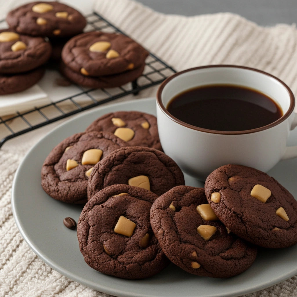 Biscuits double chocolat & brisures de caramel salé maison - Boîte de 6