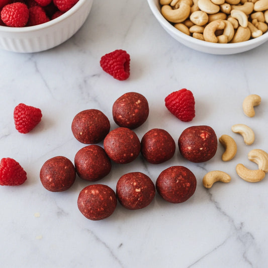 Boules aux framboises lyophilisées & cajous - Boîte de 10