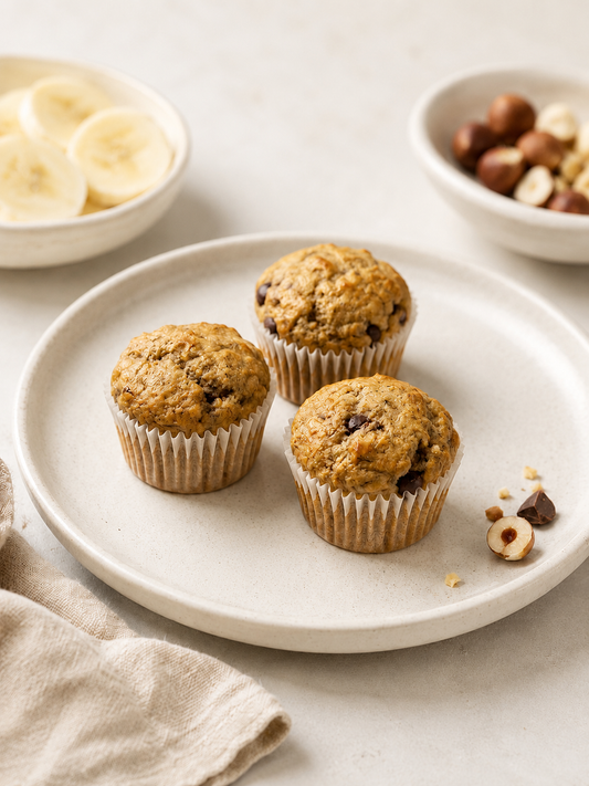 Échantillon - Mini muffin bananes-choco noisettes