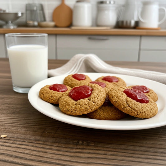 Galettes à l’avoine & confiture de framboises maison - Boîte de 6 (🌱)