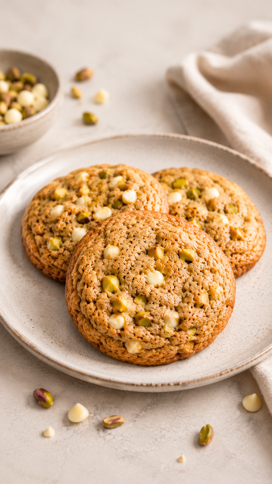 Biscuits aux pistaches & chocolat blanc - Boîte de 6